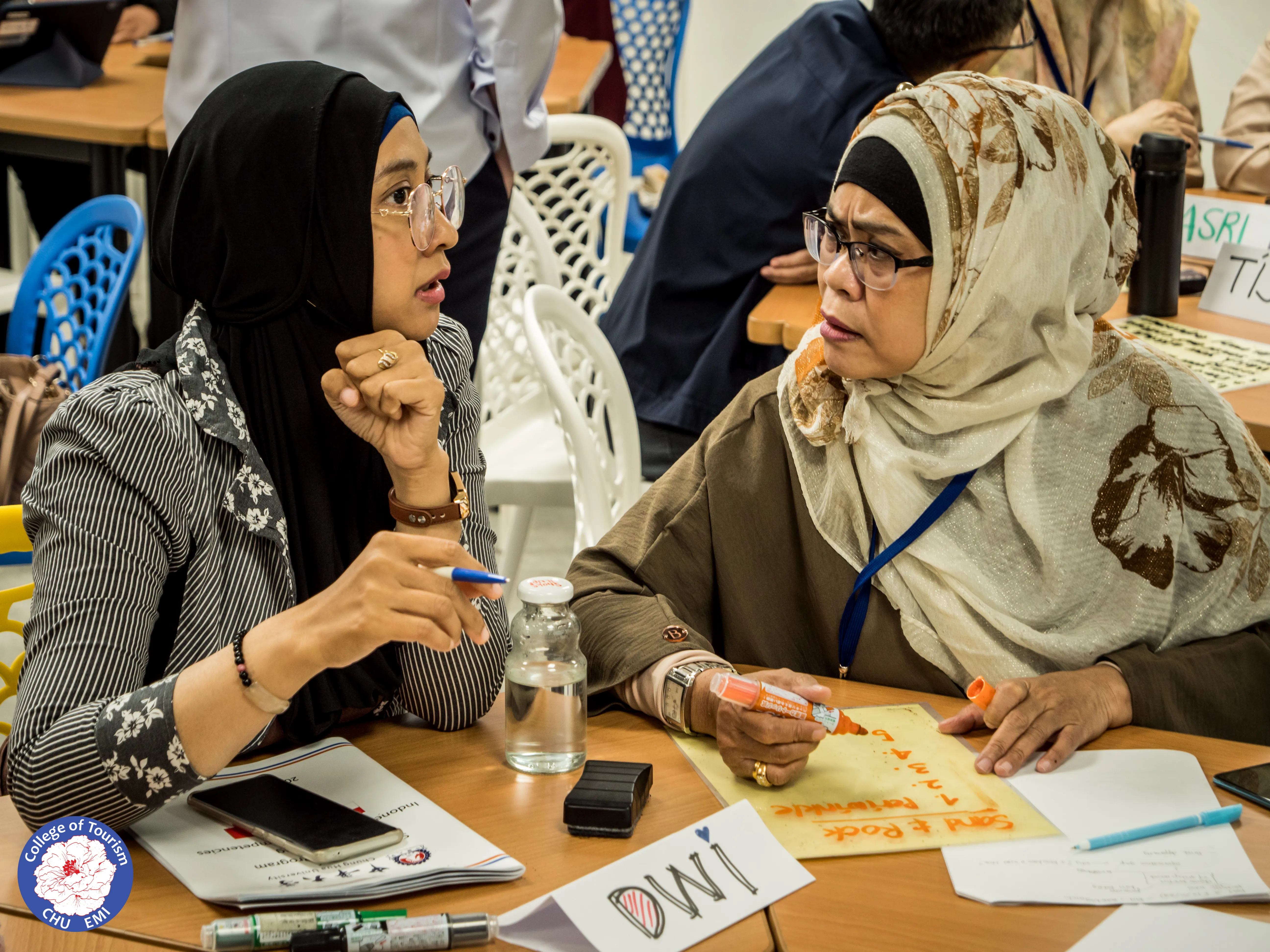 Teachers discussing new concepts and ideas
