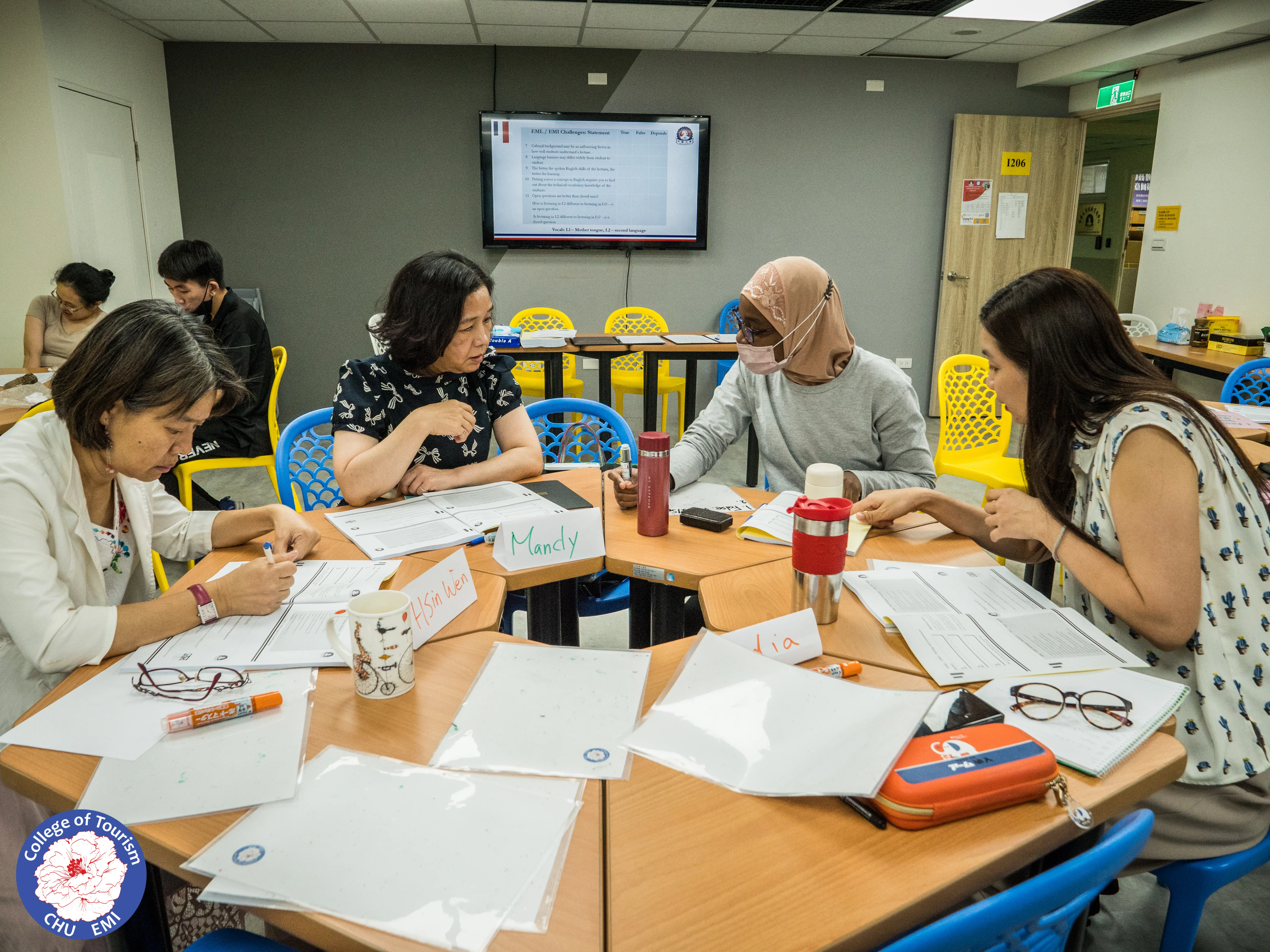 Teachers discussing new concepts and ideas